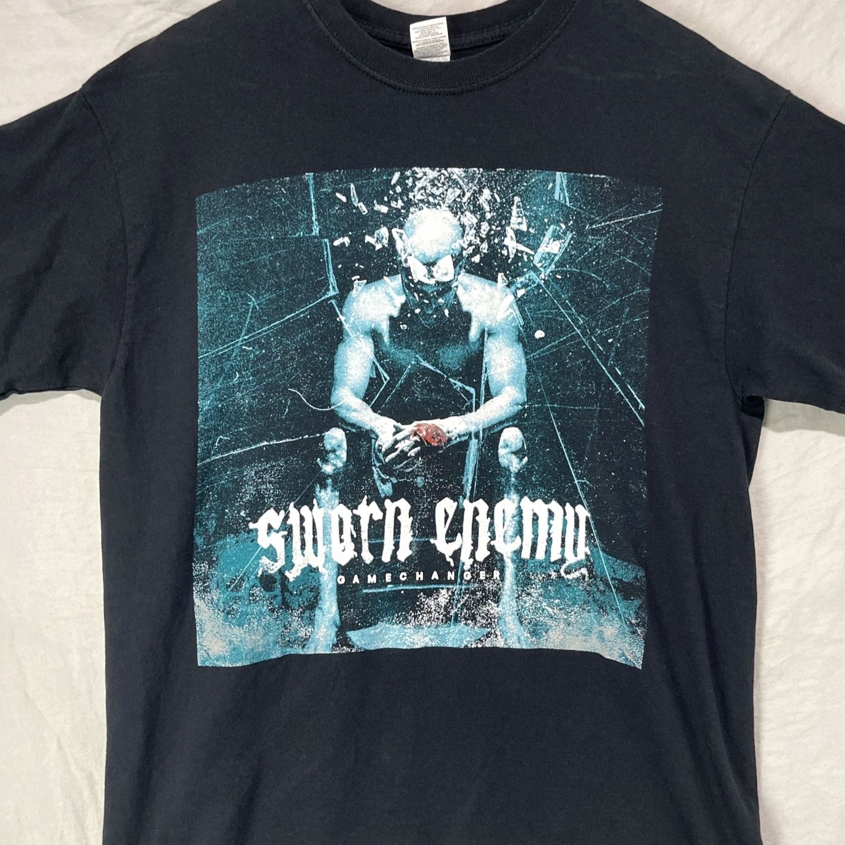Gildan Sworn Enemy Shirt Mens Large Black Gamechanger NY Punk Band Step The Fcuk NYHC Size US L / EU 52-54 / 3 - 2 Thumbnail