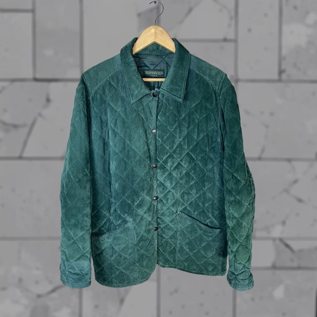 Vintage VINTAGE BUSHWACKER USA Quilted Green Pig Suede Snap Button Jacket Womens M Size M / US 6-8 / IT 42-44 - 1 Thumbnail