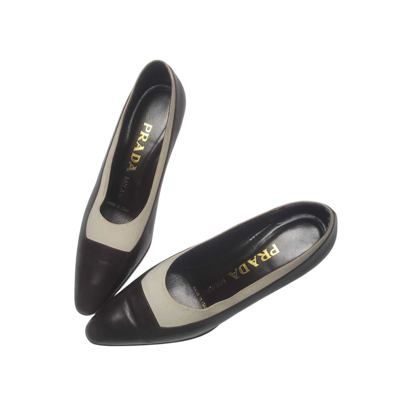 Prada Vintage Prada leather Heels tan and brown Size US 8 / IT 38 - 2 Thumbnail