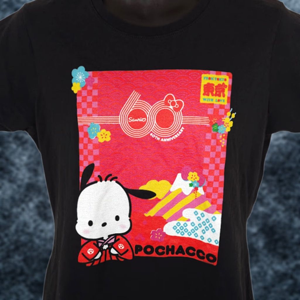 Vintage VINTAGE Pochacco T Shirt Womens Size Large Black Sanrio 60th Anniversary Shirt Womens L Black Sanrio 60th Anniversary Mens? Size L / US 10 / IT 46 - 1 Thumbnail