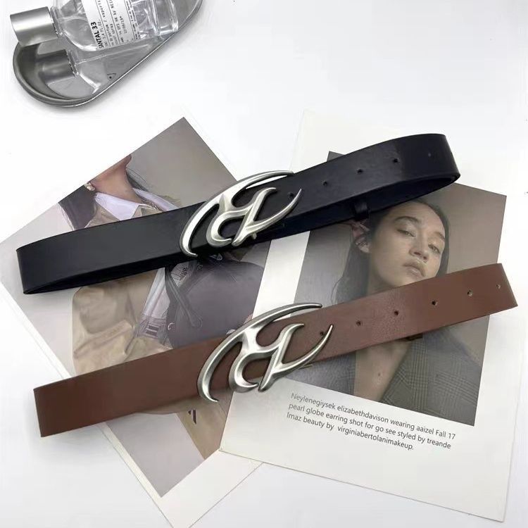 Designer New Trend Vintage Belt Riveted Belts Menswear Accessories Size ONE SIZE - 5 Thumbnail