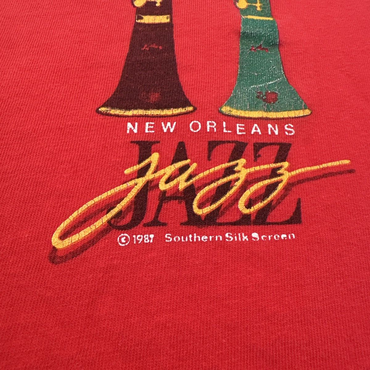 Vintage Vintage 1987 New Orleans Louisiana Jazz Clarinet T Shirt 80s Size US XL / EU 56 / 4 - 4 Thumbnail