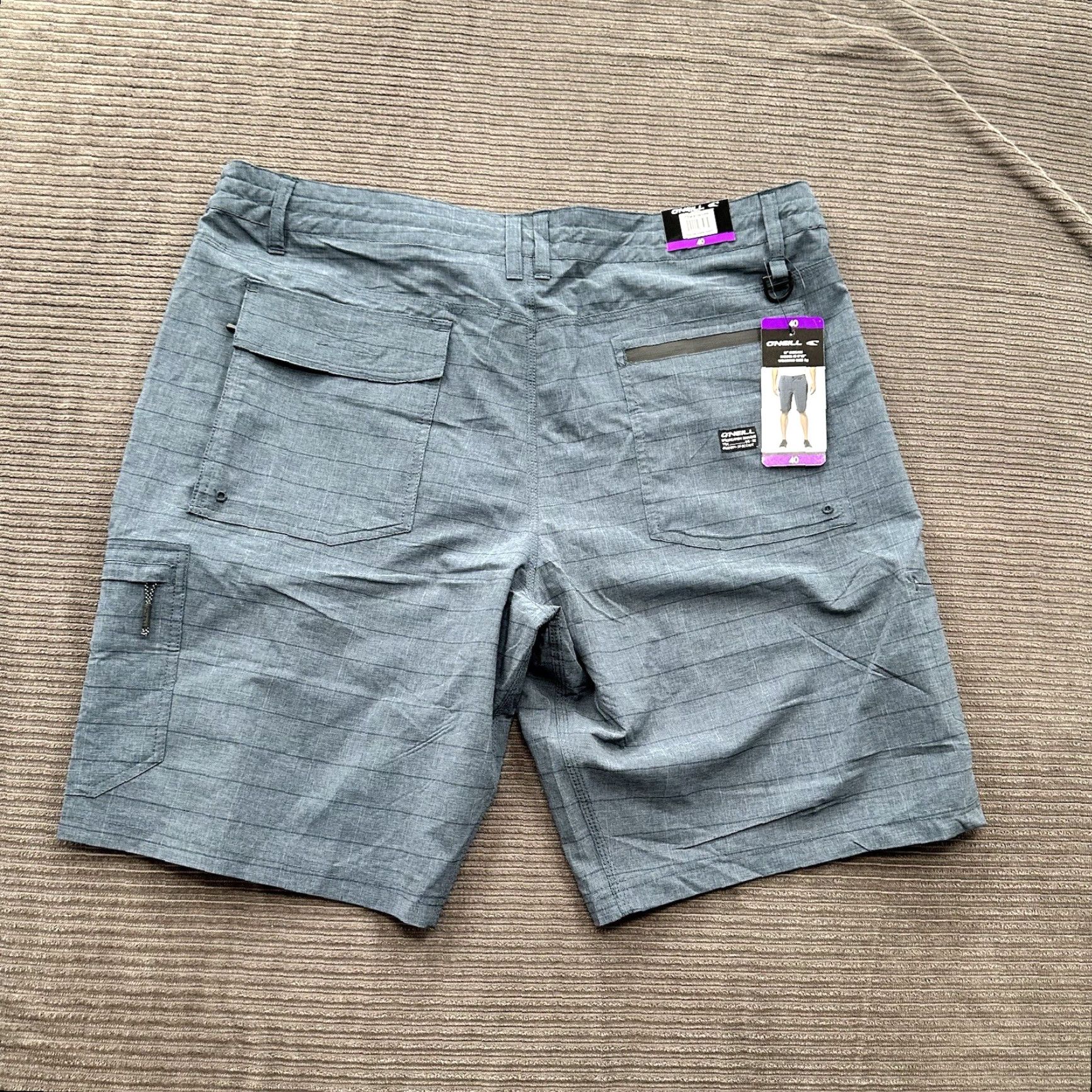O'Neill O'Neill Shorts Men 40 Dark Navy Multicolor Polyester Spandex 5-Pocket Performance Distressed No Zip Button Logo Size US 40 / EU 56 - 2 Thumbnail