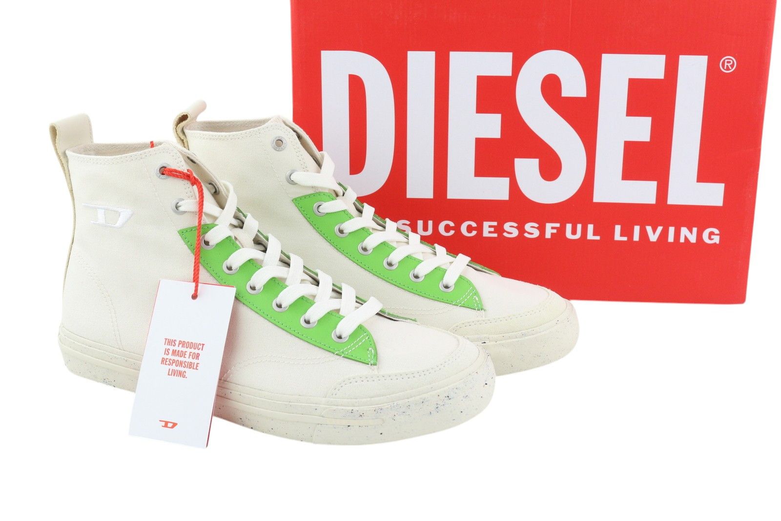 Diesel S-ATHOS MID EU42.5 White Almond Toe Trainers 41122 Size US 9.5 / EU 42-43 - 1 Thumbnail