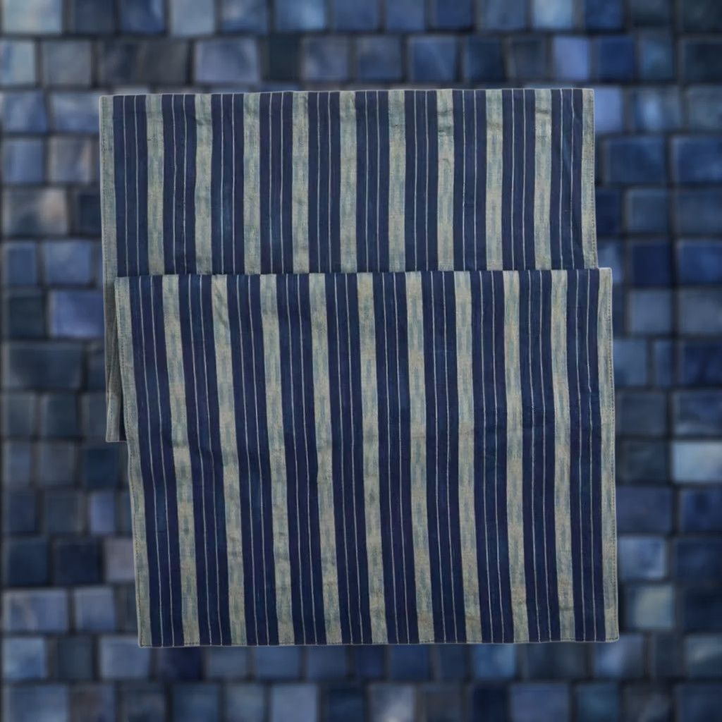 Ralph Lauren RRL Ralph Lauren Scarf One Size Indigo Cotton Hand Woven Striped Unisex New Size ONE SIZE - 1 Thumbnail