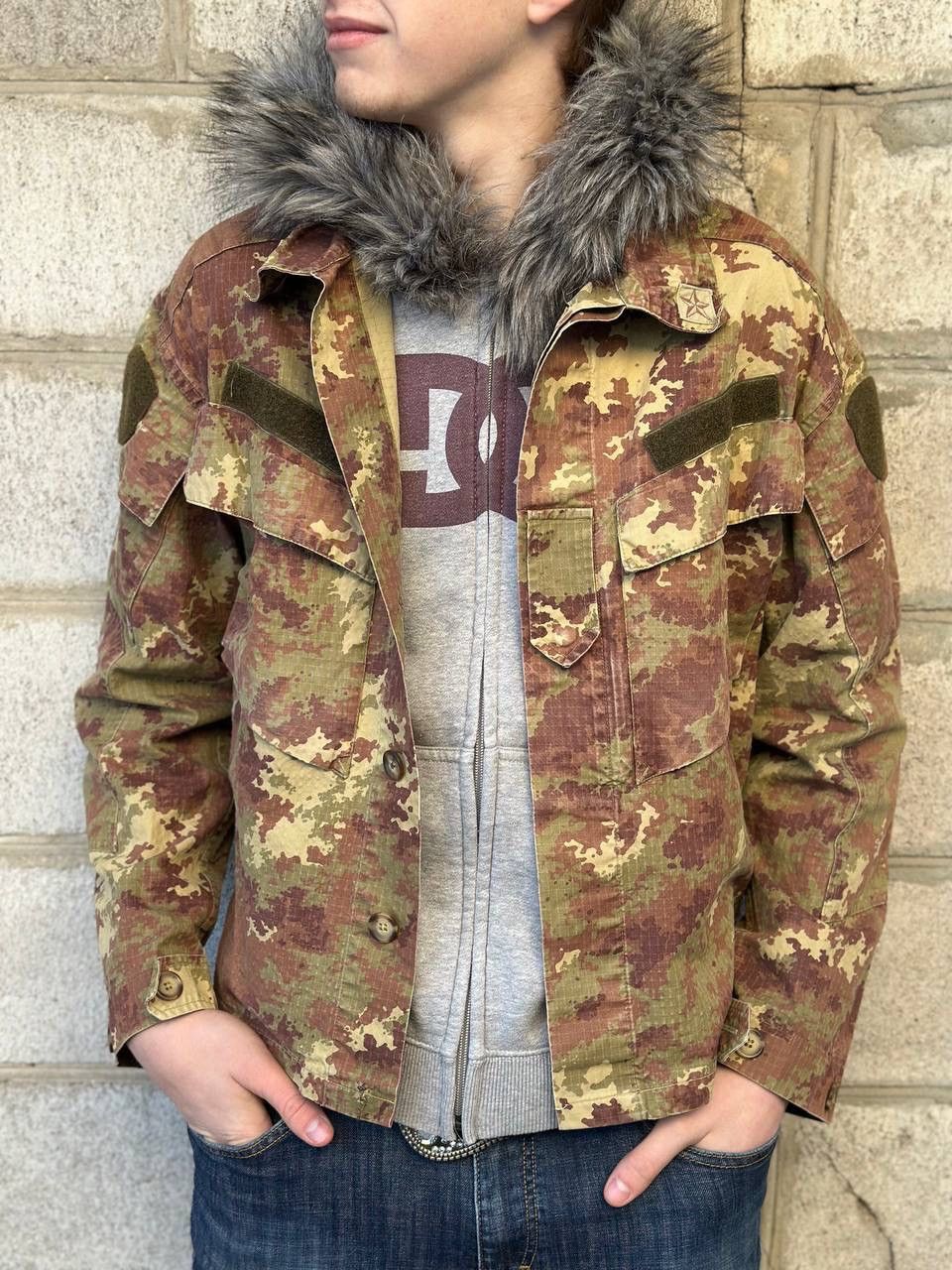 Aeronautica Militare Vintage Italian Army Vegetato Camo Jacket Fur Hood Military Size US M / EU 48-50 / 2 - 1 Thumbnail