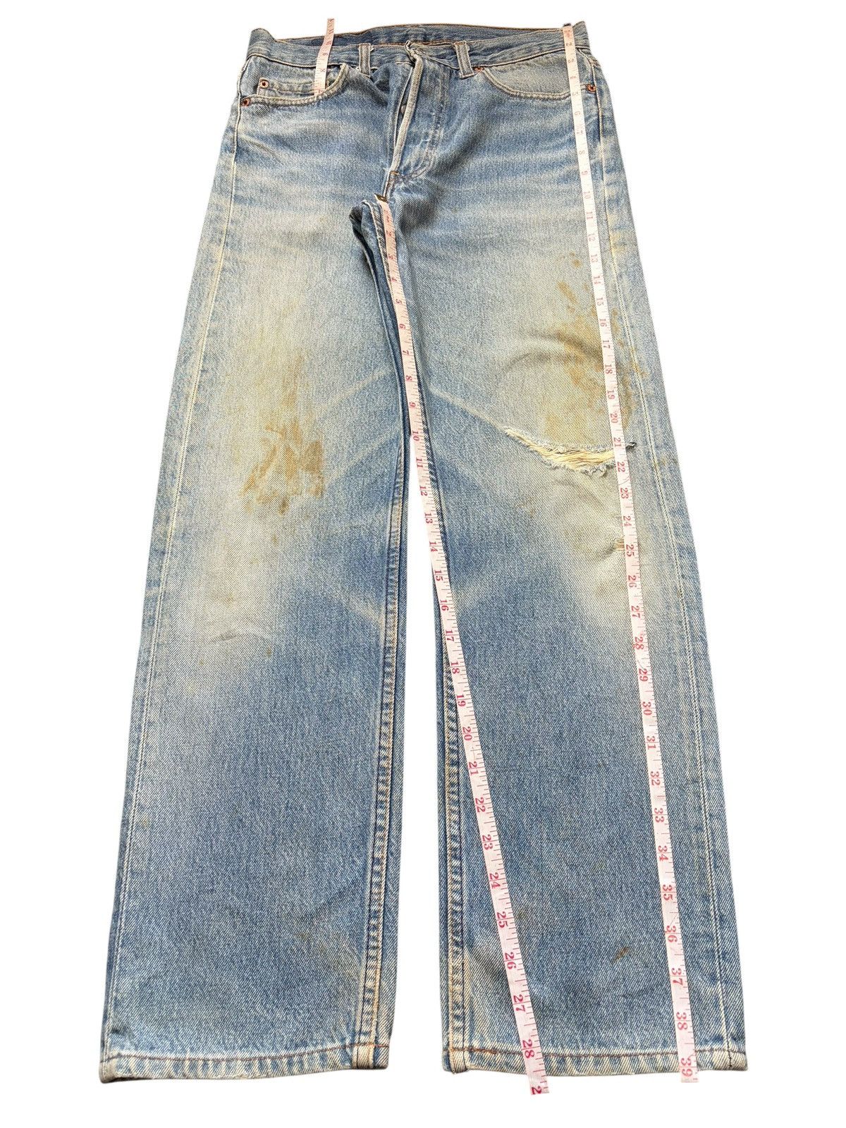 Levi's Vintage 90s Levis 501 Mud Wash Distressed Jeans Size US 29 - 7 Thumbnail