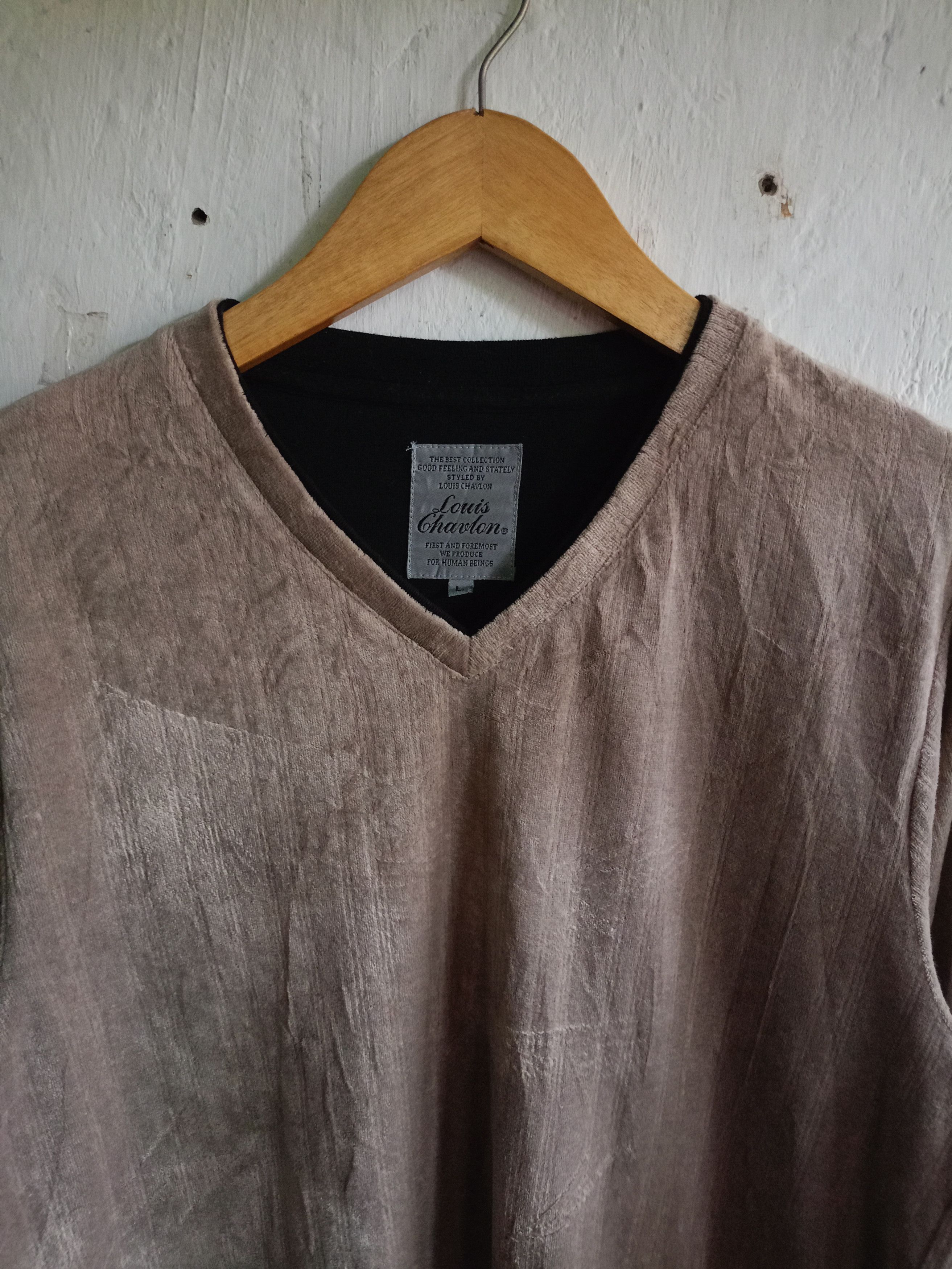 Japanese Brand Louis chavlon Velvet Long Sleeve t-shirt Size US L / EU 52-54 / 3 - 3 Thumbnail