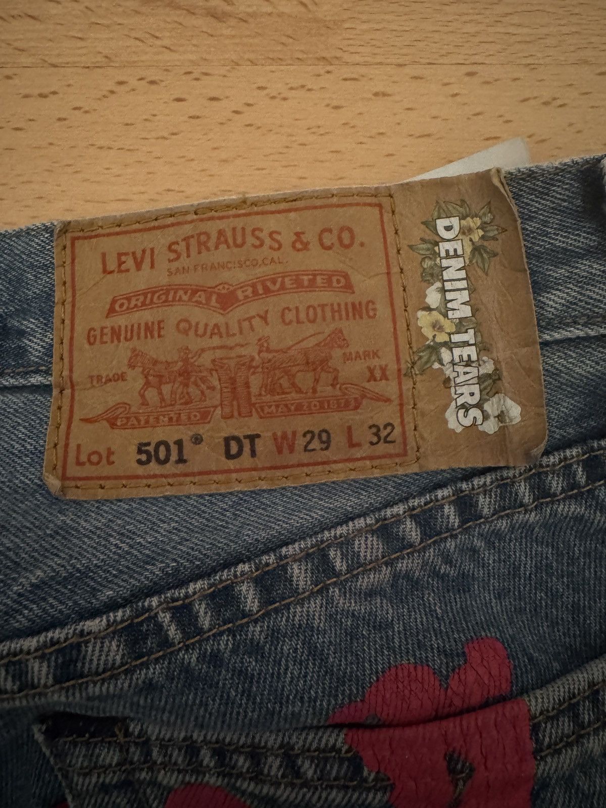(B).Stroy × DENIM TEARS Denim Tears x Bstroy dark wash denim Size US 29 - 3 Thumbnail
