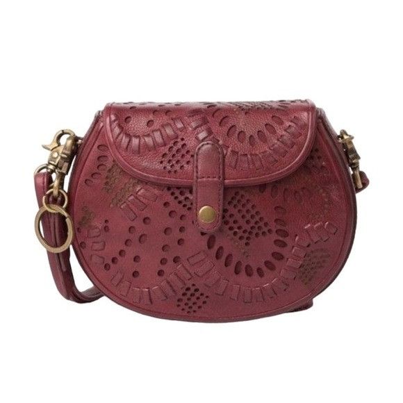 Frye Frye Womens Brick Red Perforated Leather Fold Over Crossbody Size ONE SIZE - 1 Thumbnail
