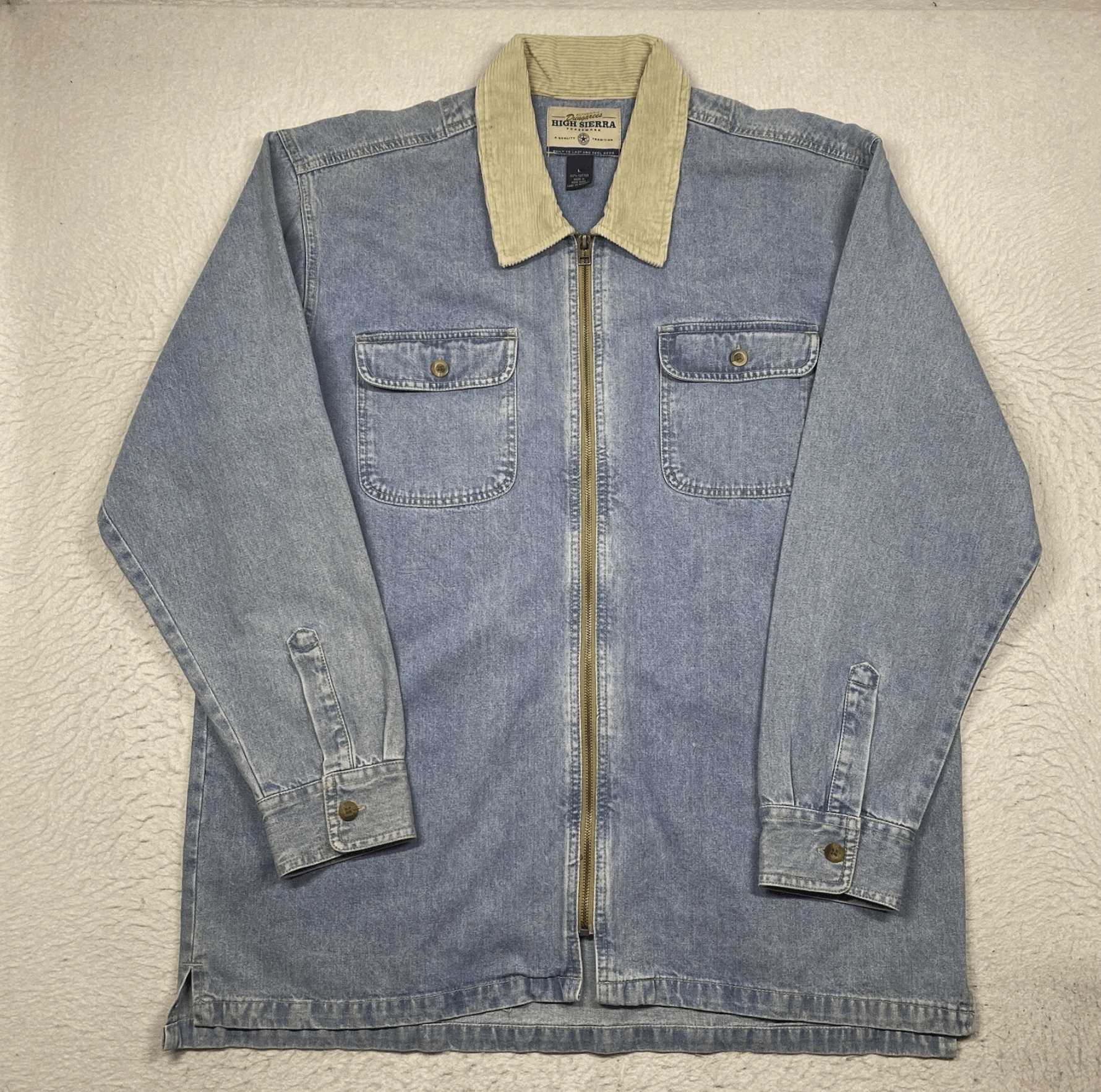 High Sierra Vintage High Sierra Mens Large Denim Jacket Corduroy Chore Size US L / EU 52-54 / 3 - 1 Thumbnail