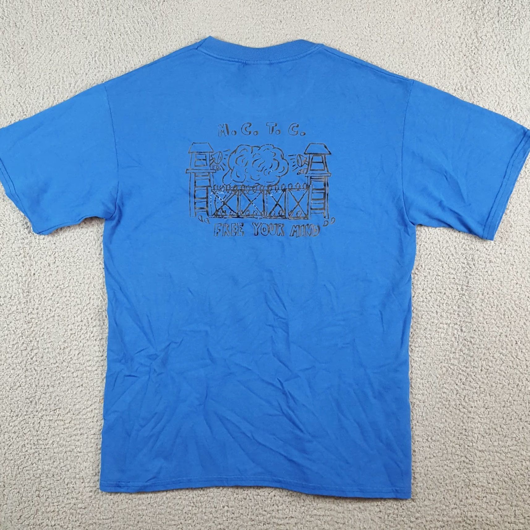Hanes VINTAGE Hanes Inmate Tee Shirt Prison Jail T Shirt Mens Size M Blue Cotton Embroidered Logo 90s Retro Jail Prison Inmate 00s Y2K Old School Shirt Mens Size US M / EU 48-50 / 2 - 6 Thumbnail