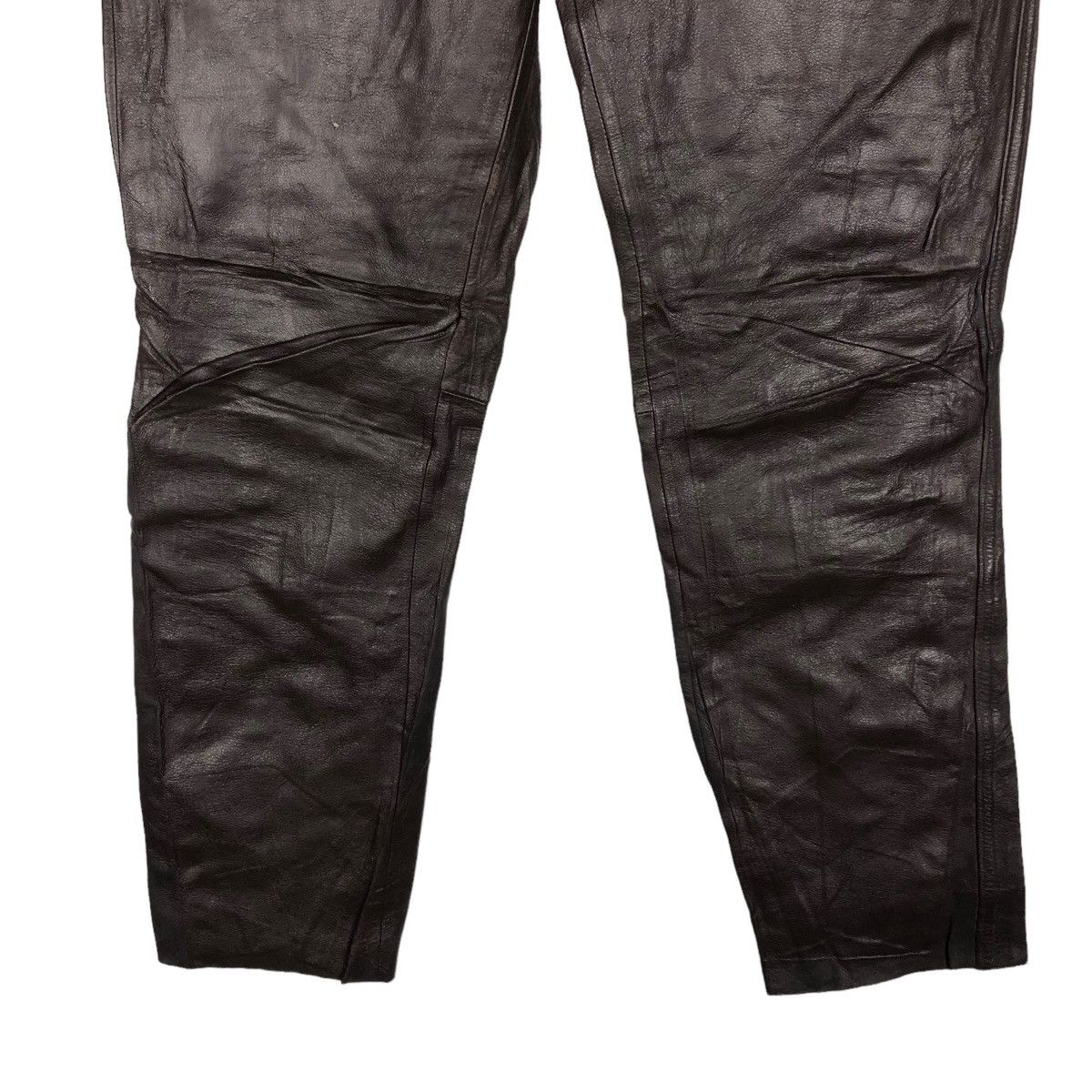 Genuine Leather 🔥Vintage Rich Brown Genuine Leather Pants Union Made Method Size US 28 / EU 44 - 4 Thumbnail