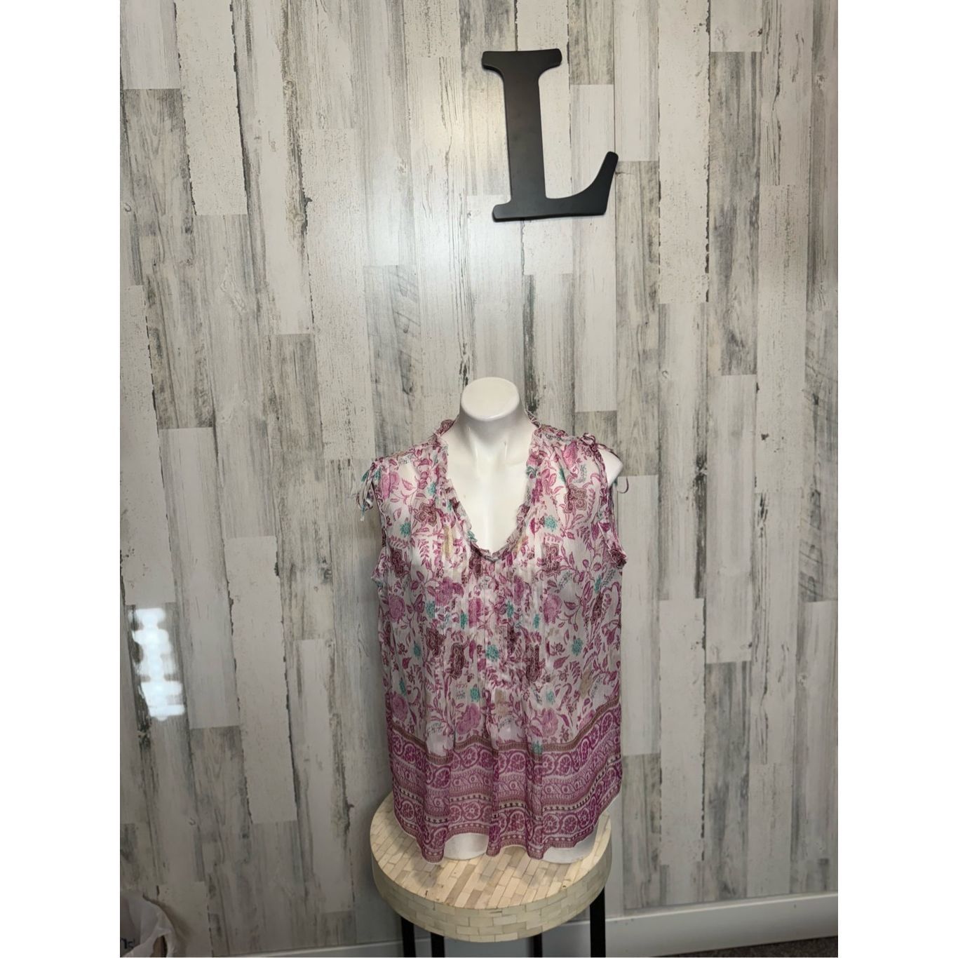 Sonoma Sonoma Floral Sleeveless Blouse Women’s Size L Pink Boho Lig Size L / US 10 / IT 46 - 1 Thumbnail