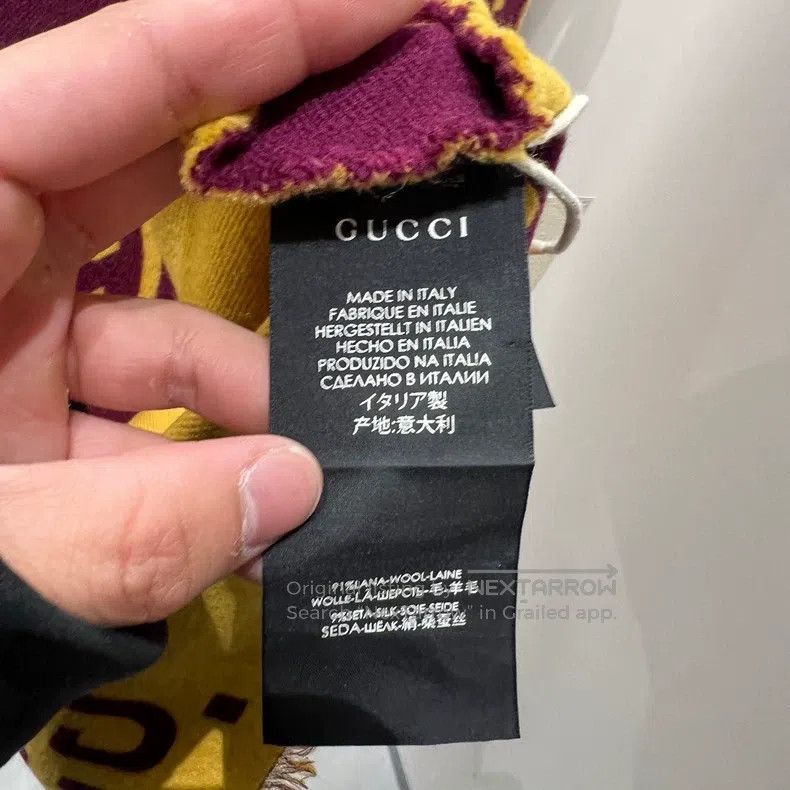 Gucci Gucci Double G wool velvet scarf Size ONE SIZE - 4 Thumbnail