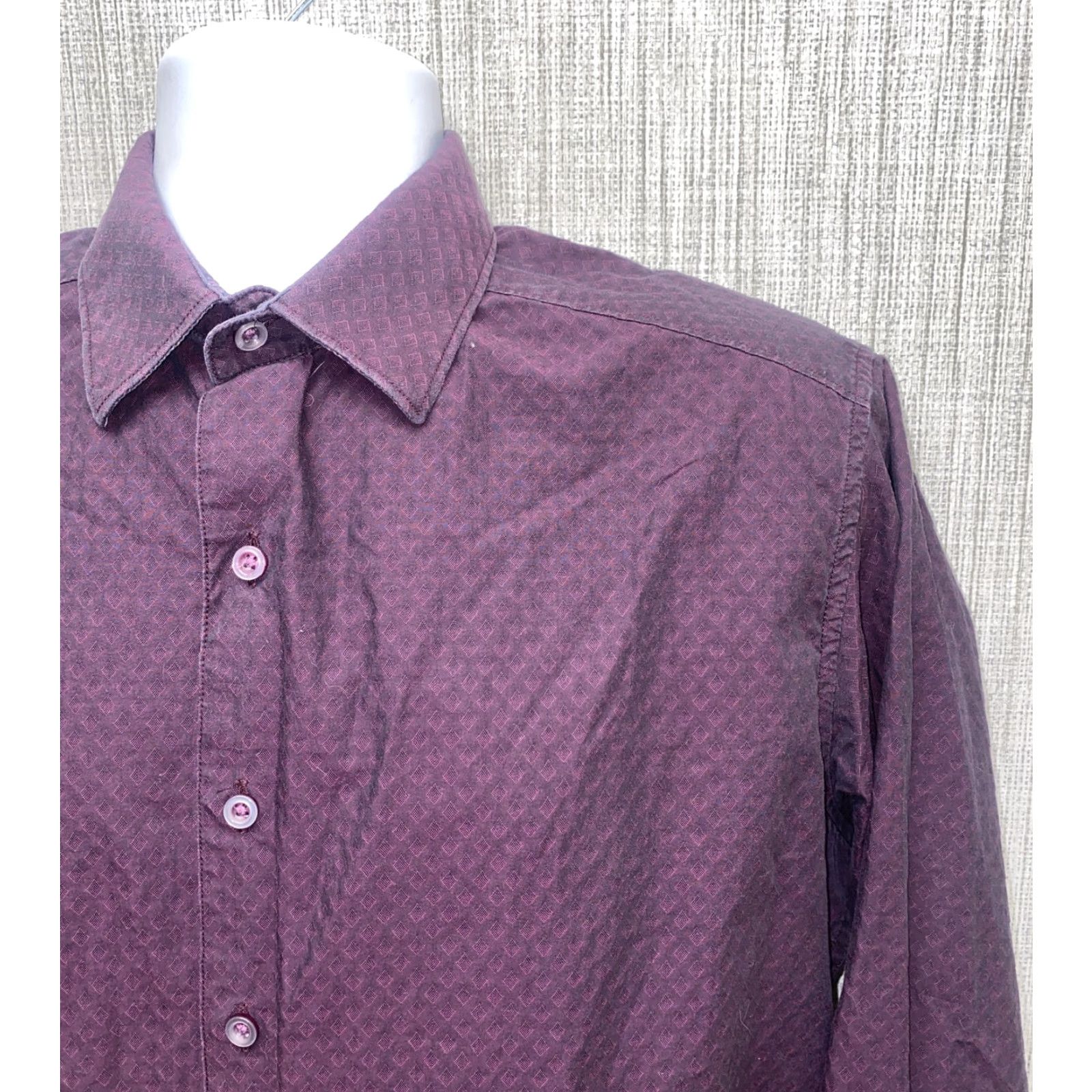 Robert Graham Robert Graham Shirt Mens Long Sleeve Button-Front Collared Purple Size M Size US M / EU 48-50 / 2 - 2 Thumbnail