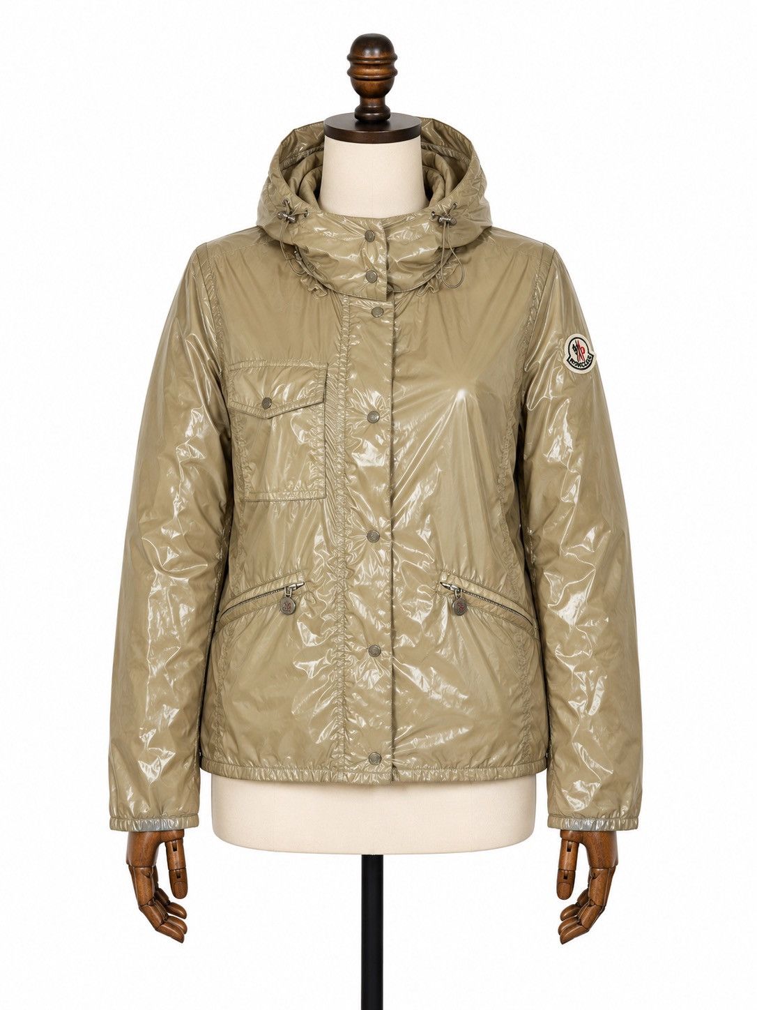 Moncler Women`s Moncler Z8E0182 Beige Nylon Rain Jacket Size 1 / S Size US S / EU 44-46 / 1 - 1 Thumbnail