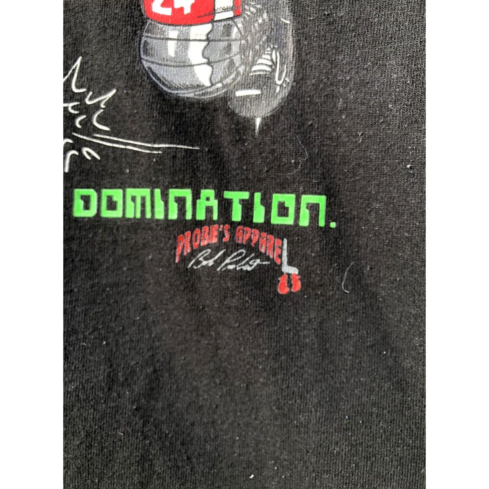 Fruit Of The Loom VINTAGE Detroit Red Wings Bob Probert The Dominator T Shirt XL NHL Probie Shirt Mens 90s Black Size US XL / EU 56 / 4 - 4 Thumbnail