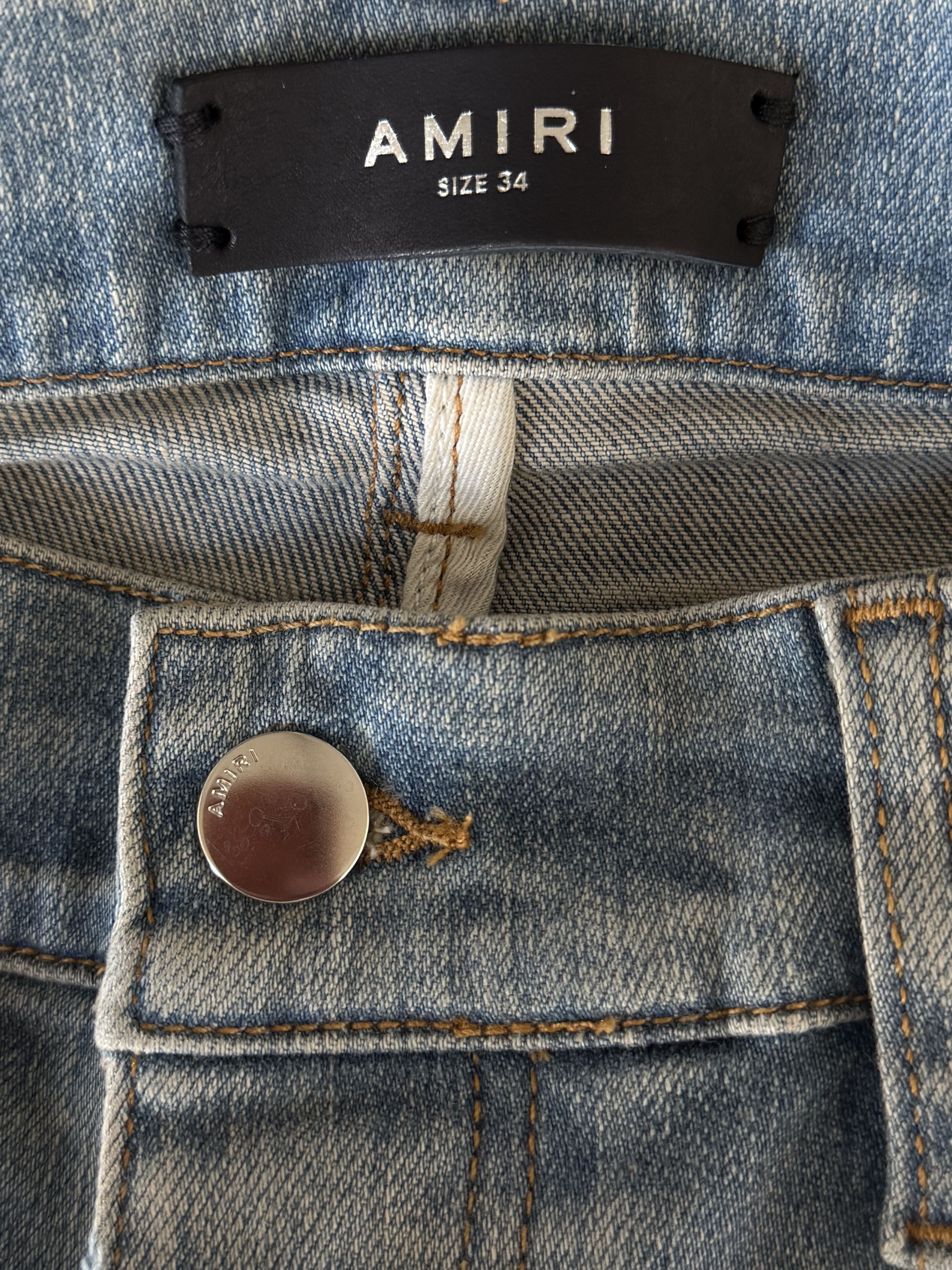 Amiri Amiri Clay Indigo & Tiger Patch Thrasher Jeans Size US 34 / EU 50 - 3 Thumbnail