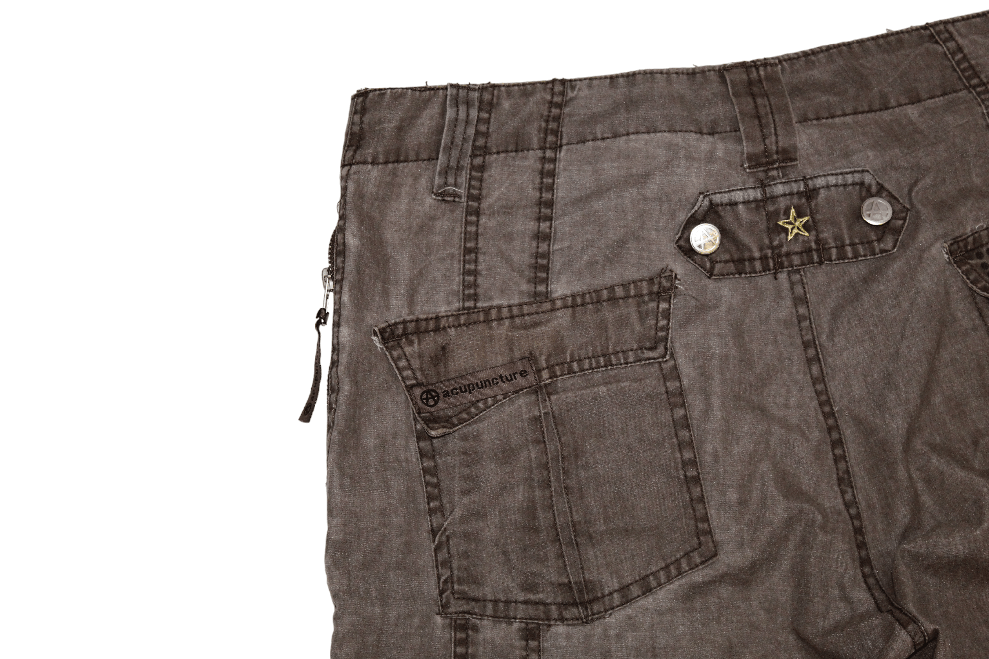 Acupuncture 🔥Acupuncture "Anarchy" Patch Pocket Cargo Parachute Pants Size US 34 / EU 50 - 14 Thumbnail