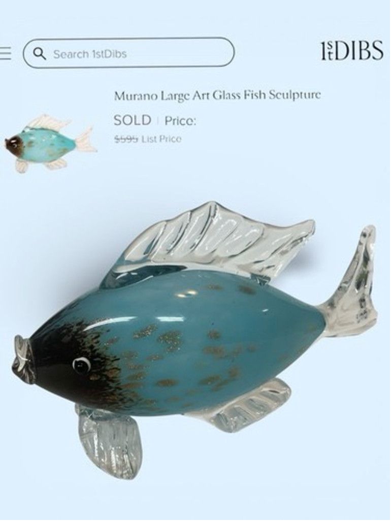Murano VTG Large Murano Style ArtGlass Fish Sculpture 11"x6.5” Flaw Size ONE SIZE - 11 Thumbnail