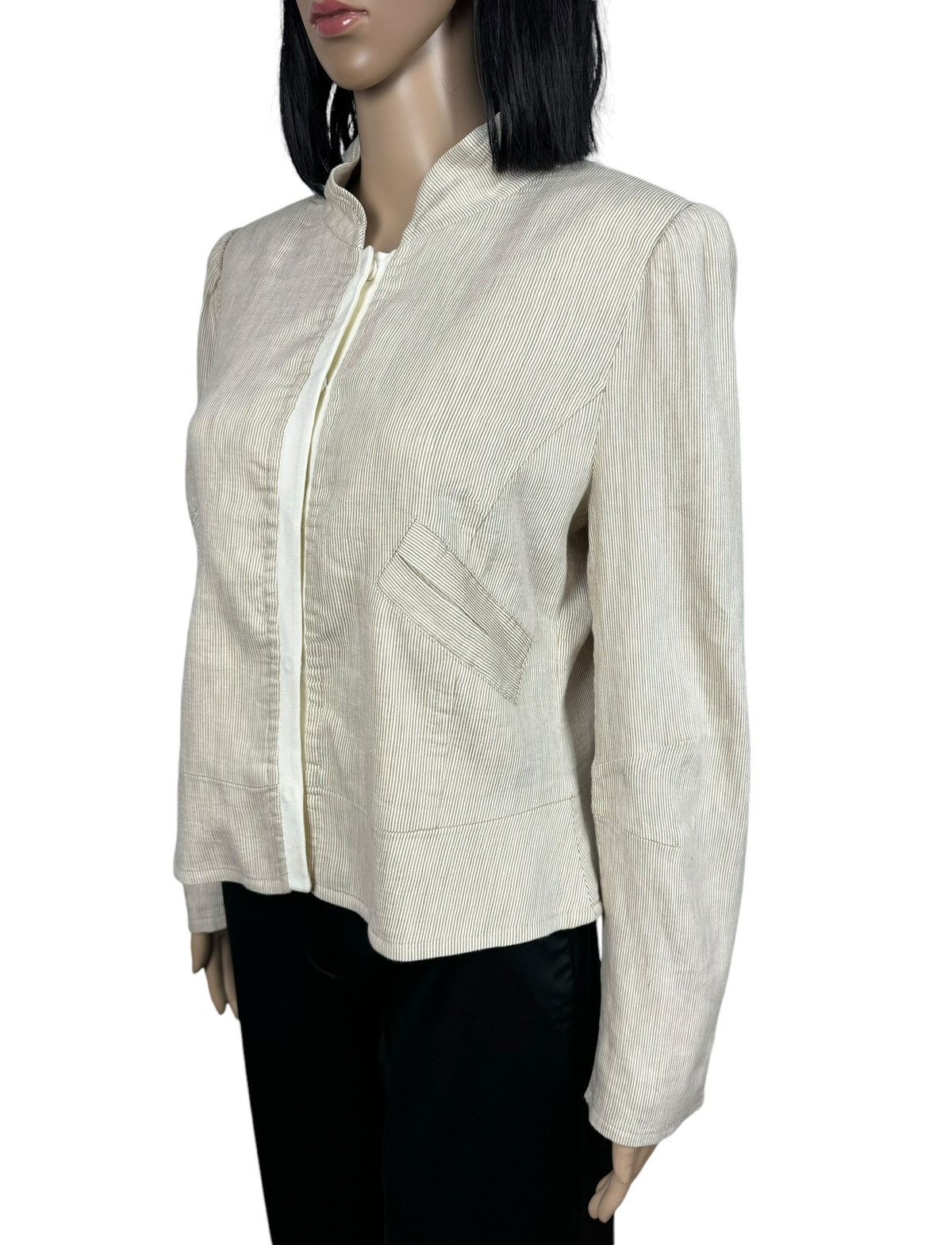 Armani Collezioni Armani Collezioni Striped Linen Jacket size 48 Size XL / US 12-14 / IT 48-50 - 4 Thumbnail
