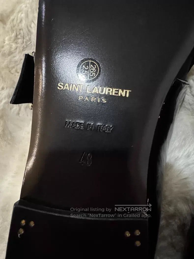 Saint Laurent Paris Saint Laurent Paris Crystal Buckle Loafers Leather Shoes Size US 10 / EU 43 - 8 Thumbnail