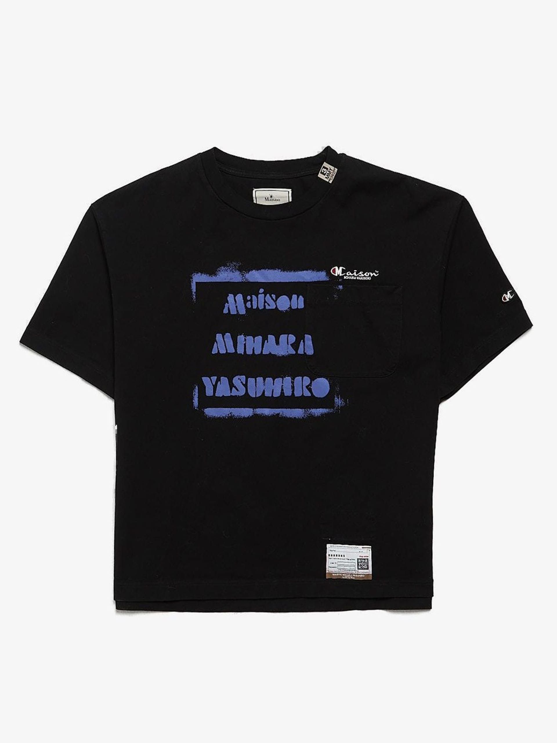 image of Miharayasuhiro Black Graffiti Logo Printed Oversized Cotton T Shirt, Men's (Size Small)