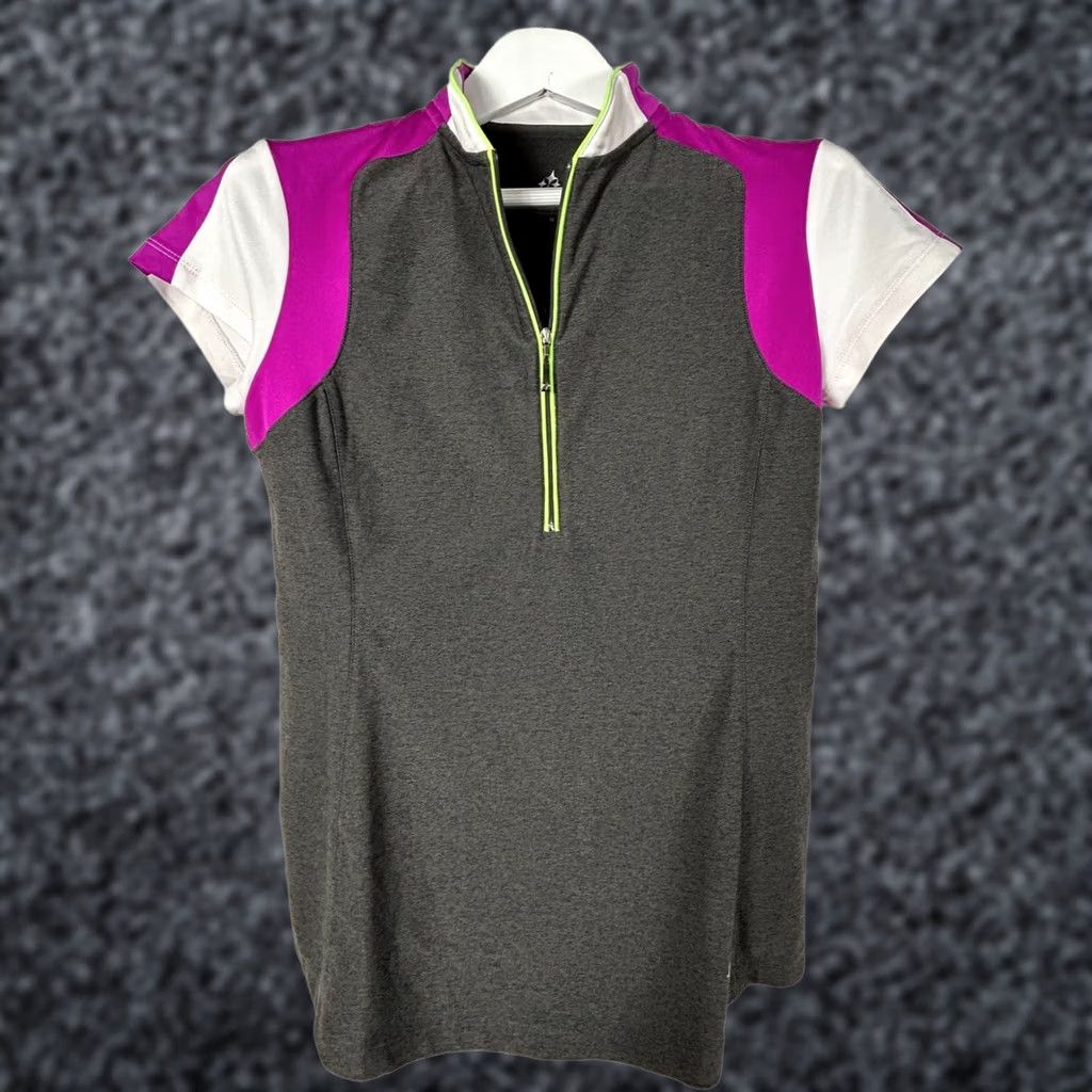 Vintage Jofit Women's Athletic Golf Shirt 1/4 Zip Oracle Top Charcoal Gray Size Medium Size M / US 6-8 / IT 42-44 - 1 Thumbnail