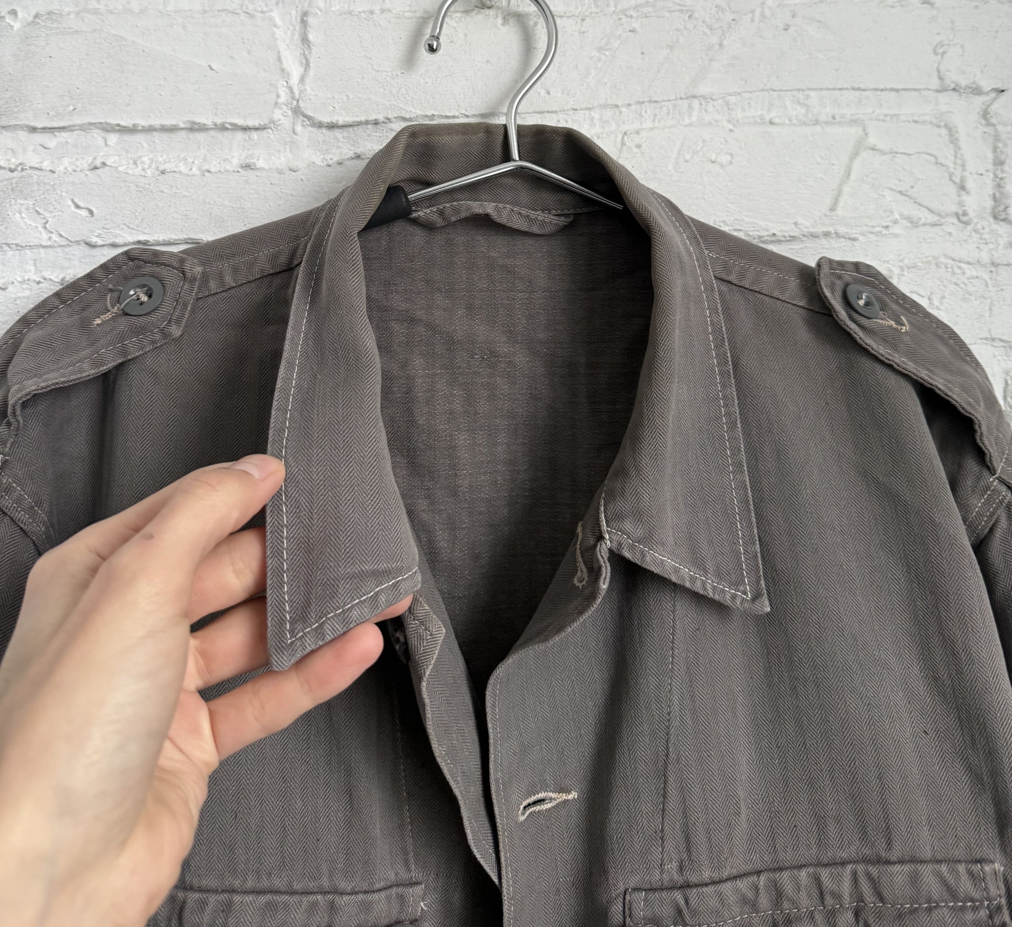 Vintage RARE 1930s 1940s Brown Moleskin French Chore Jacket Size US L / EU 52-54 / 3 - 12 Thumbnail