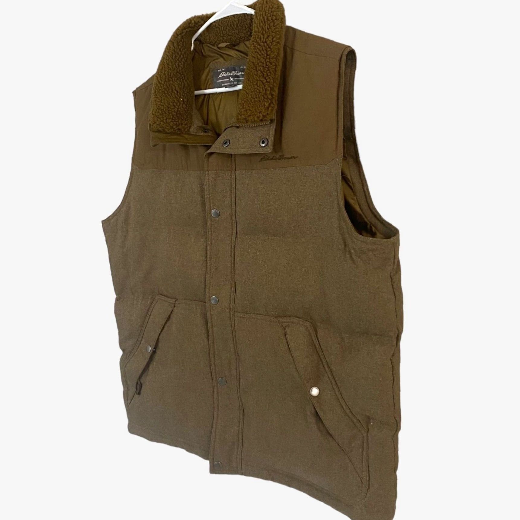 Eddie Bauer Eddie Bauer Down Insulated Puffer Vest Sherpa Collared Brown Pockets Mens XL Size US XL / EU 56 / 4 - 2 Thumbnail