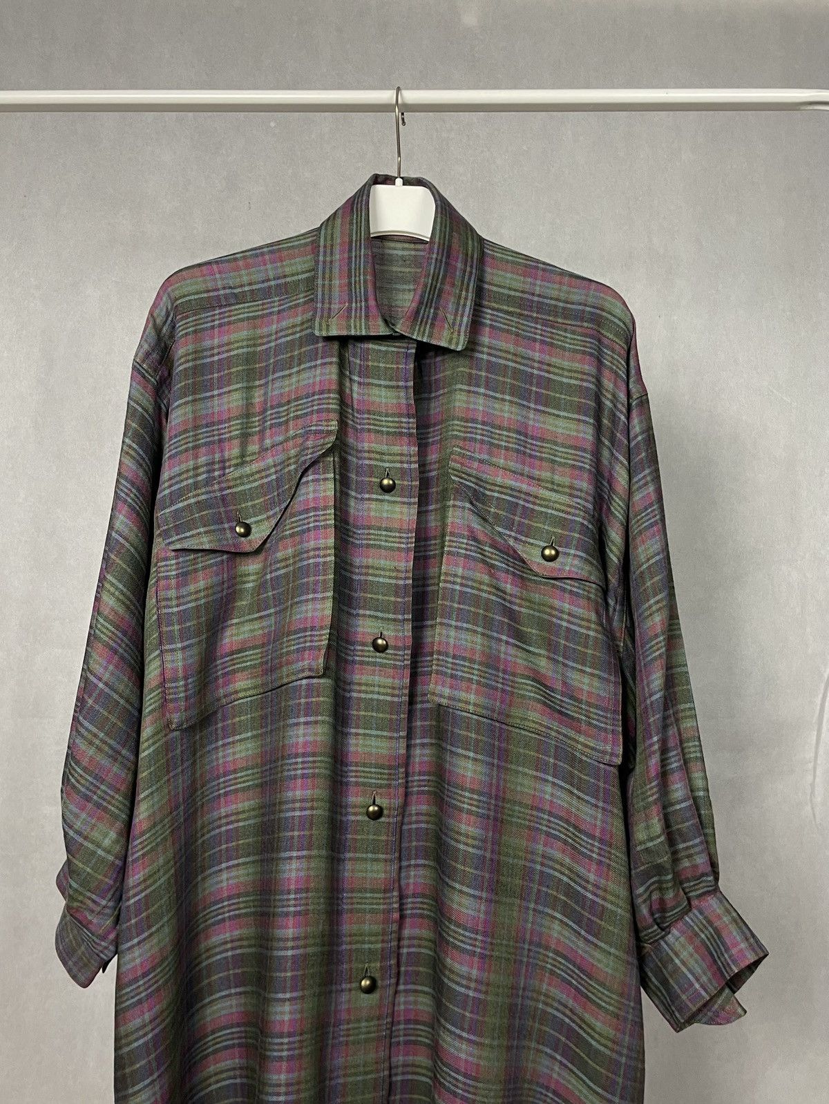 Jil Sander Jil Sander 80s silk wool dress vintage Size L / US 10 / IT 46 - 4 Thumbnail