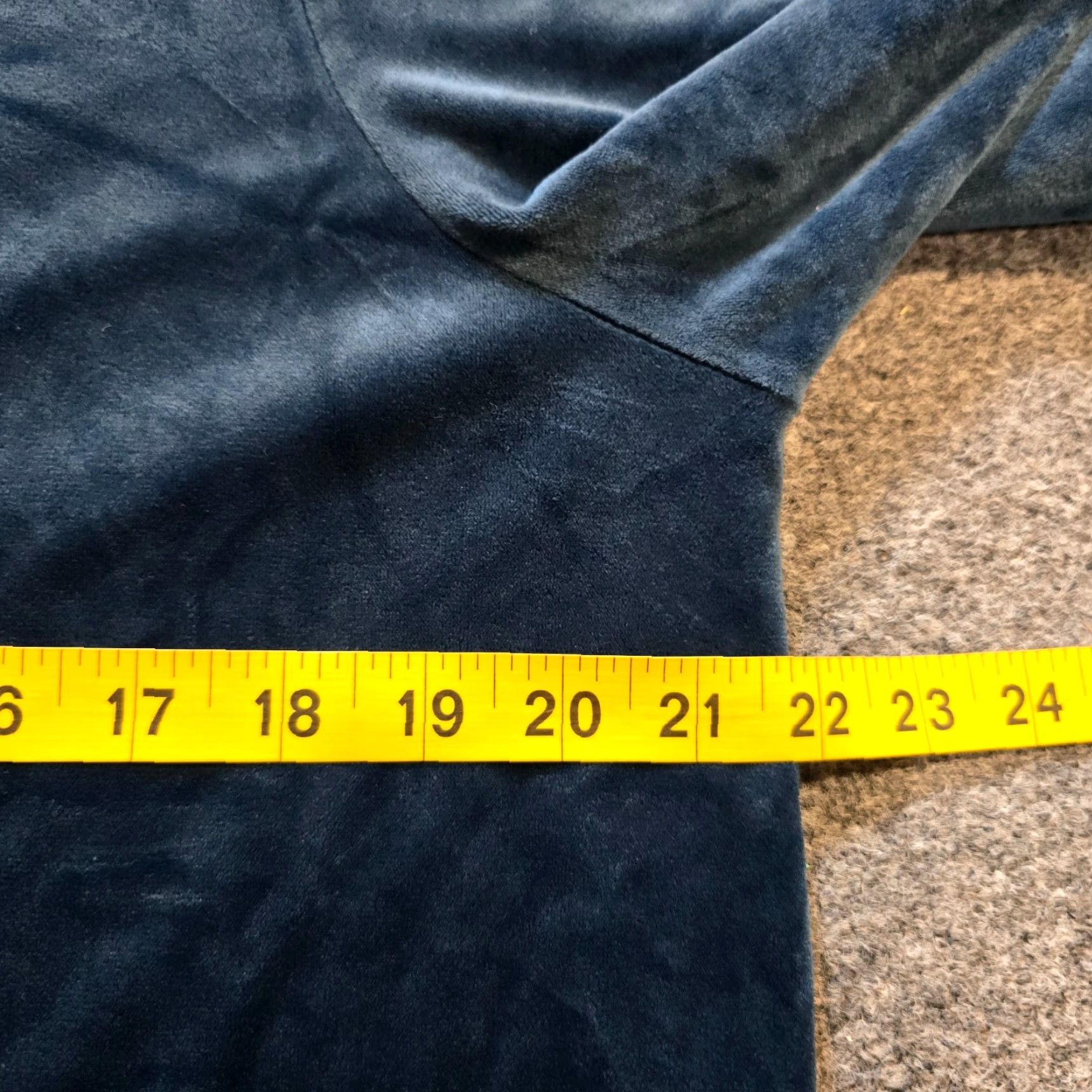 J. Jill J. Jill Top Womens XL Blue Velour Long Sleeve Pockets Stretch Casual Career Shirt Size XL / US 12-14 / IT 48-50 - 6 Thumbnail