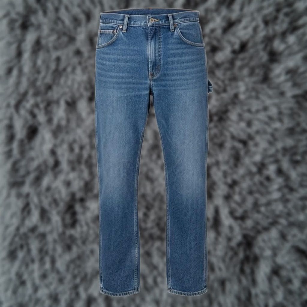 Dickies Dickies Jeans Mens 33x34 Blue Medium Wash Straight Relaxed Denim Zip Fly Pants Size US 33 - 1 Thumbnail