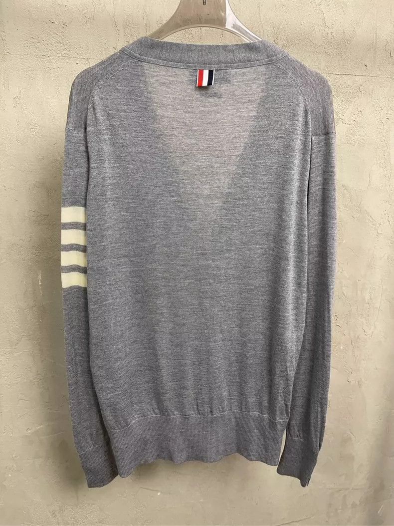 Thom Browne Thom browne Gray four-striped wool cardigan jacket 2504-Nex Size US M / EU 48-50 / 2 - 4 Thumbnail