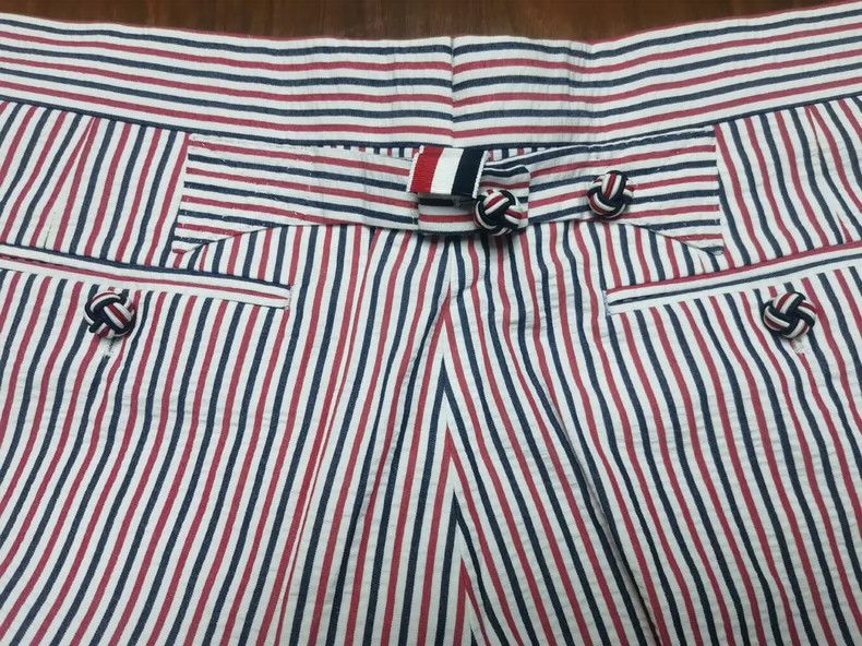 Thom Browne Thom Browne Red, blue and white striped shorts Size US 39 - 3 Thumbnail