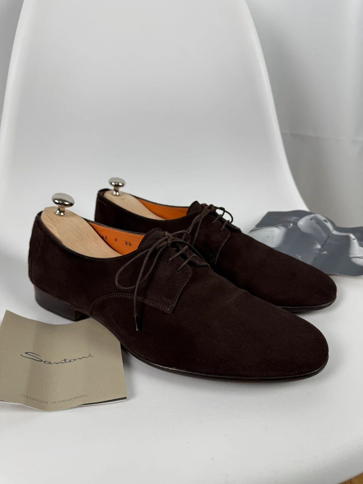 Santoni Santoni Suede Derby Dress Shoes size 9.5 Size US 10.5 / EU 43-44 - 1 Thumbnail
