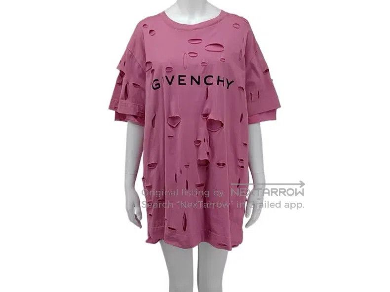 Givenchy Givenchy Pink Ripped T-Shirt Size US L / EU 52-54 / 3 - 1 Thumbnail