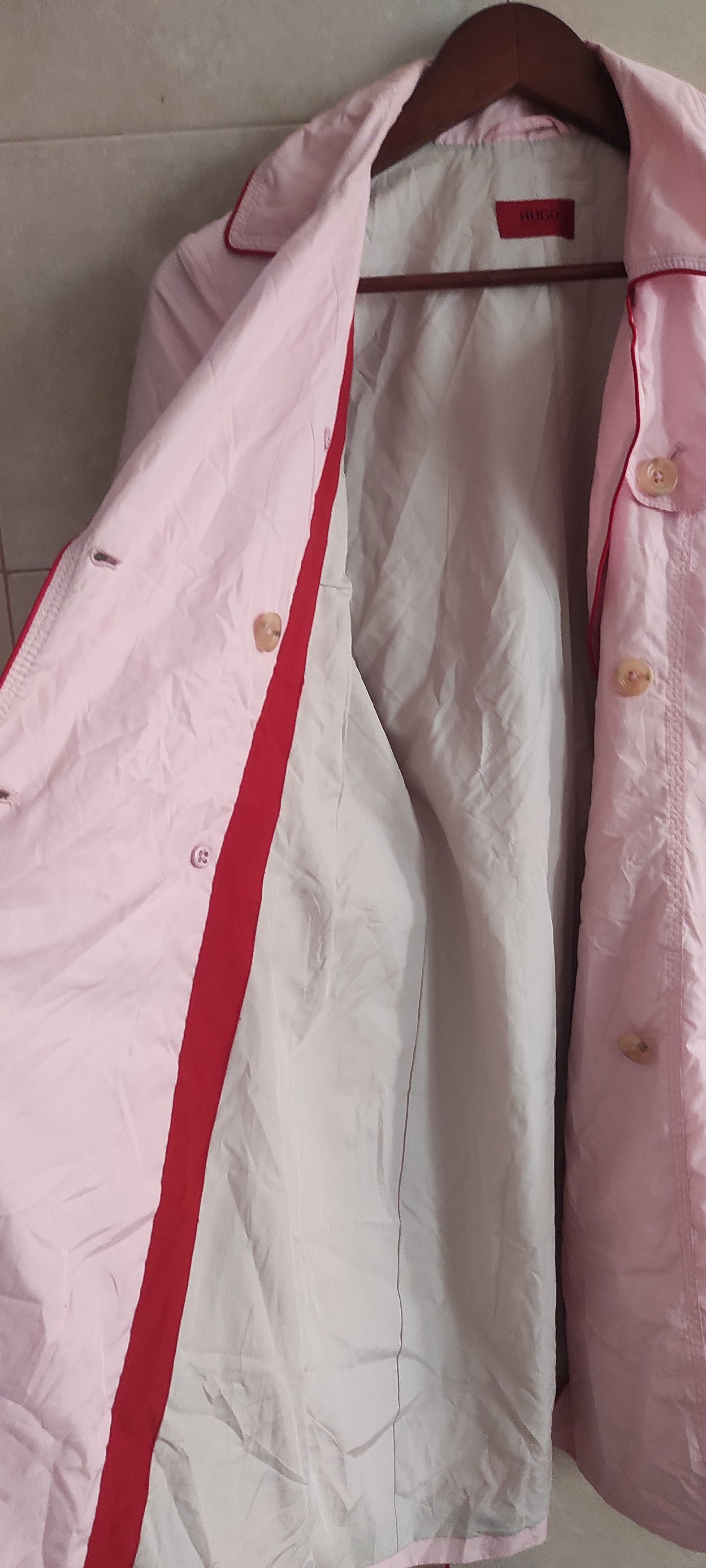 Hugo Boss × Vintage Hugo Boss Classic Double-breasted Trench Coat Light Pink Size S / US 4 / IT 40 - 13 Thumbnail