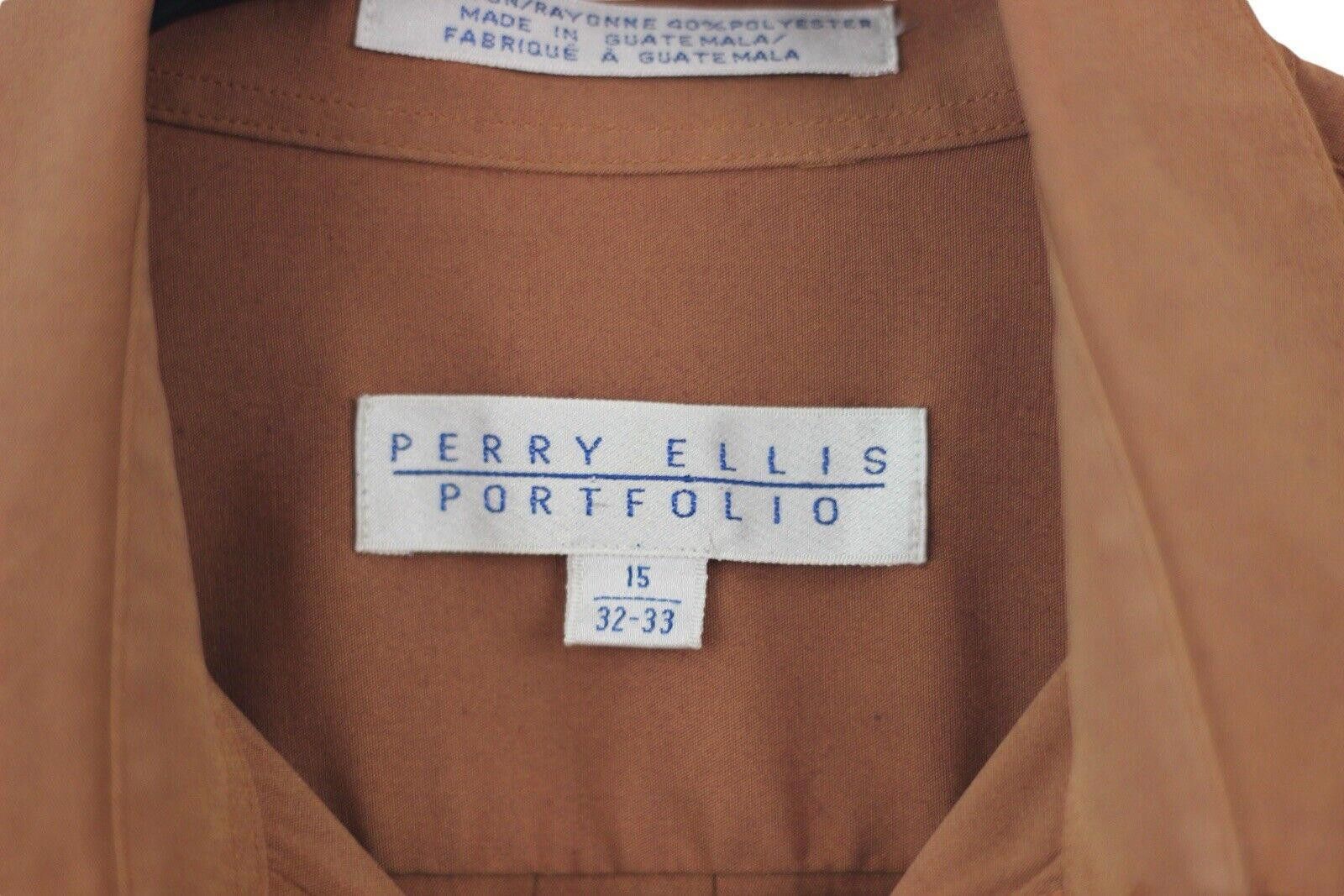 Perry Ellis Vintage Perry Ellis Coral Button Up Dress Shirt 15 M Size 38R - 3 Thumbnail
