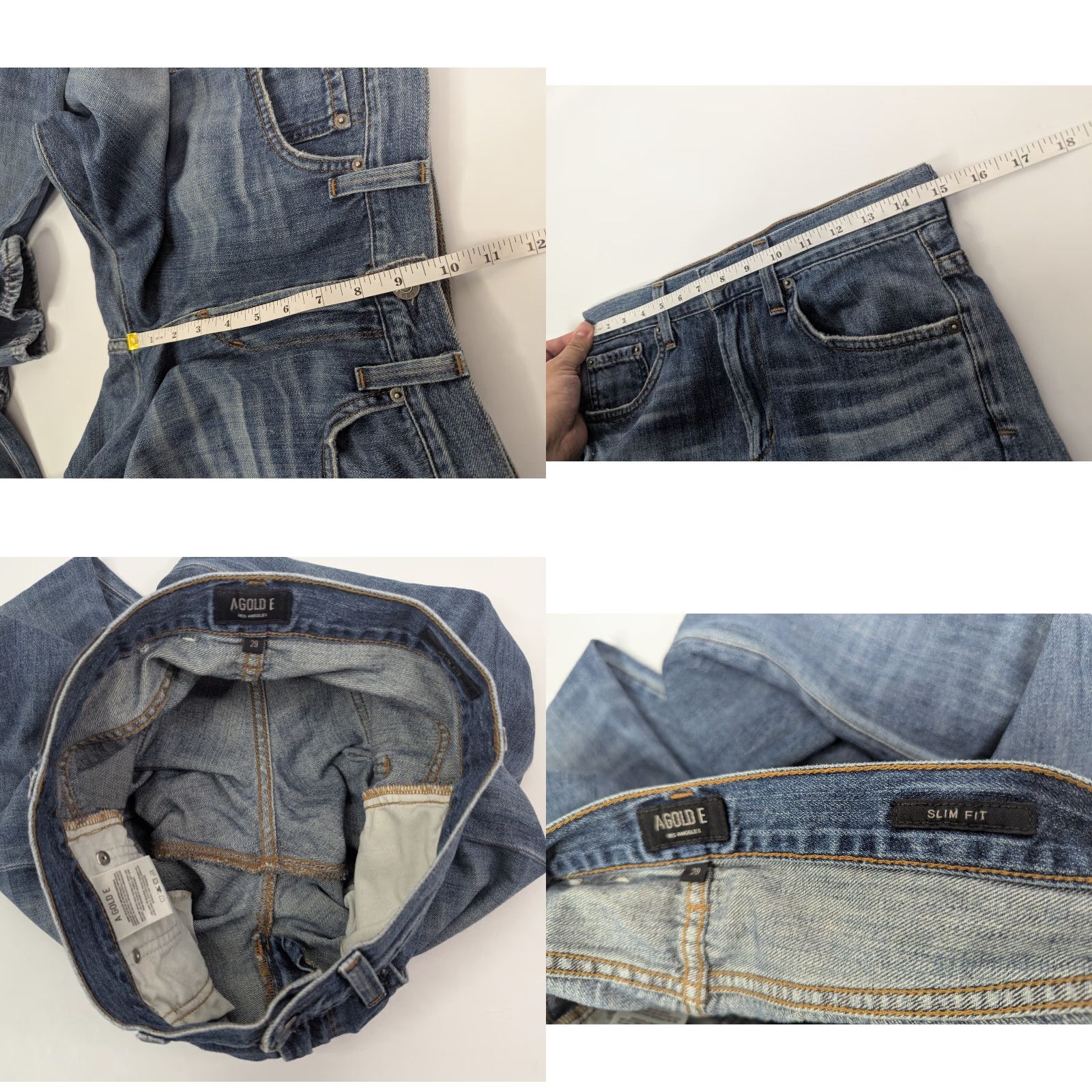 Agolde AGOLDE Jeans Women's Slim Fit Mid Blue Denim 29 Size 29 Cotton 100% Regular Jeans Womens Size 29" - 8 Thumbnail