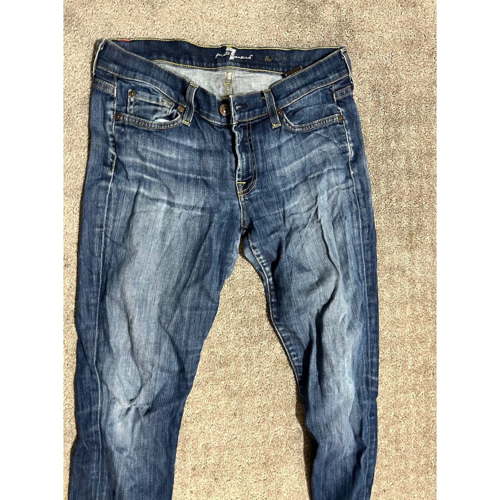 7 For All Mankind VINTAGE 7 For All Mankind Jeans Womens 27 Blue Denim Ankle Slim Stretch City Size 27" / US 4 / IT 40 - 2 Thumbnail