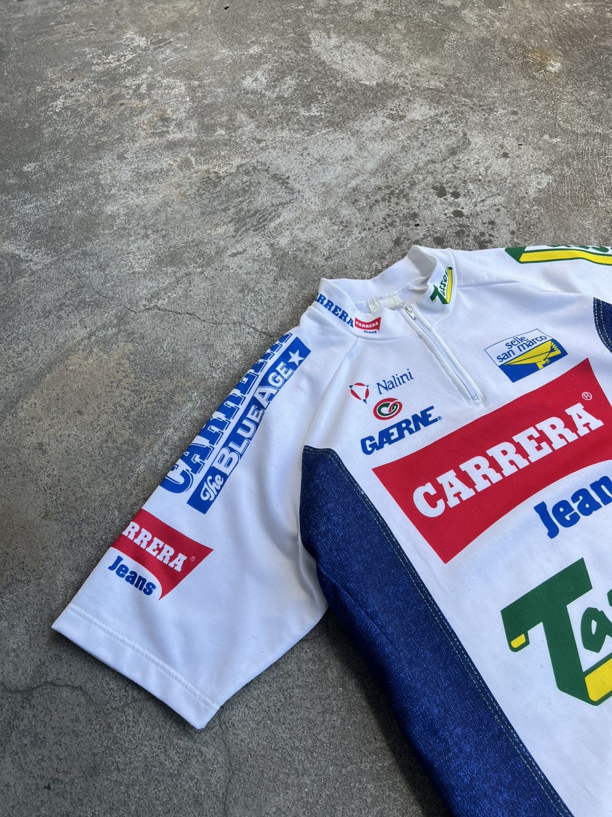 Carrera Vintage Maglia Cycling Jersey Carrera Jeans Maillot TDF 1992 Size US L / EU 52-54 / 3 - 4 Thumbnail