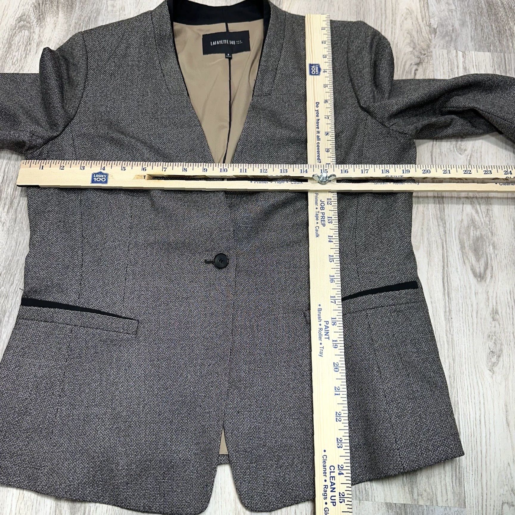 Vintage VINTAGE Lafayette 148 New York Brownish Gray Wool Silk Tweed Suit Jacket Blazer Womens Sz 8 Size M / US 6-8 / IT 42-44 - 2 Thumbnail