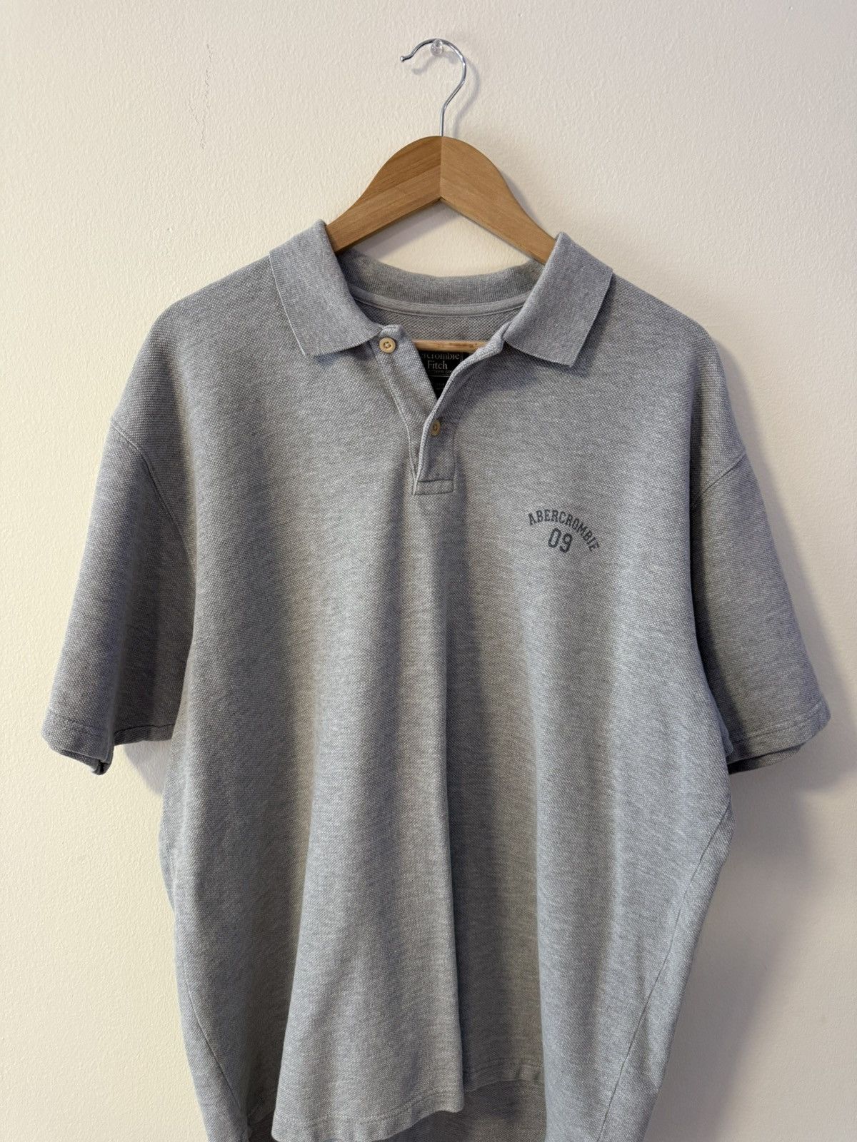 Vintage Y2K Abercrombie 09 Rugby Polo Shirt Grey