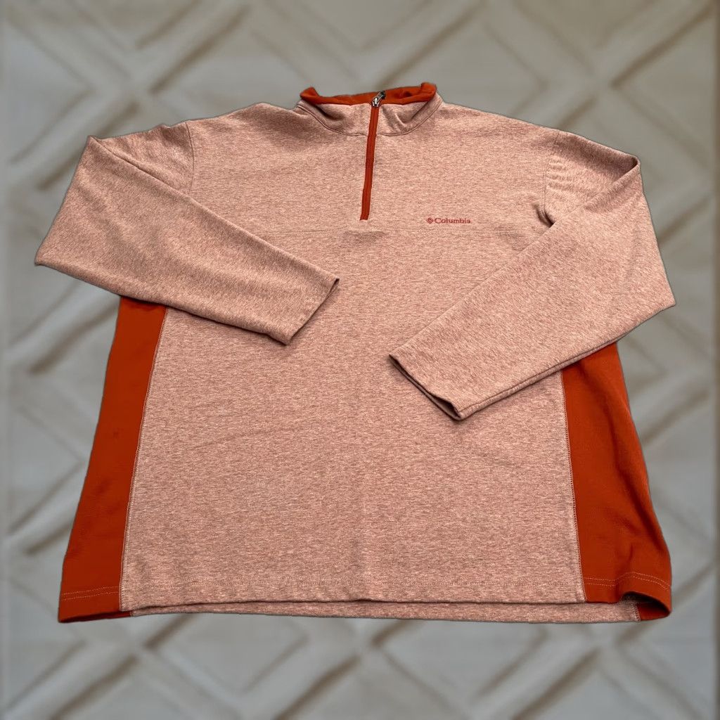 Vintage Columbia Sweatshirt Mens 2XL Orange 1/4 Zip Pullover Fleece Logo Zip Breathing Lightweight Classic Outdoor Hiking Walking Shirt Size US XXL / EU 58 / 5 - 1 Thumbnail