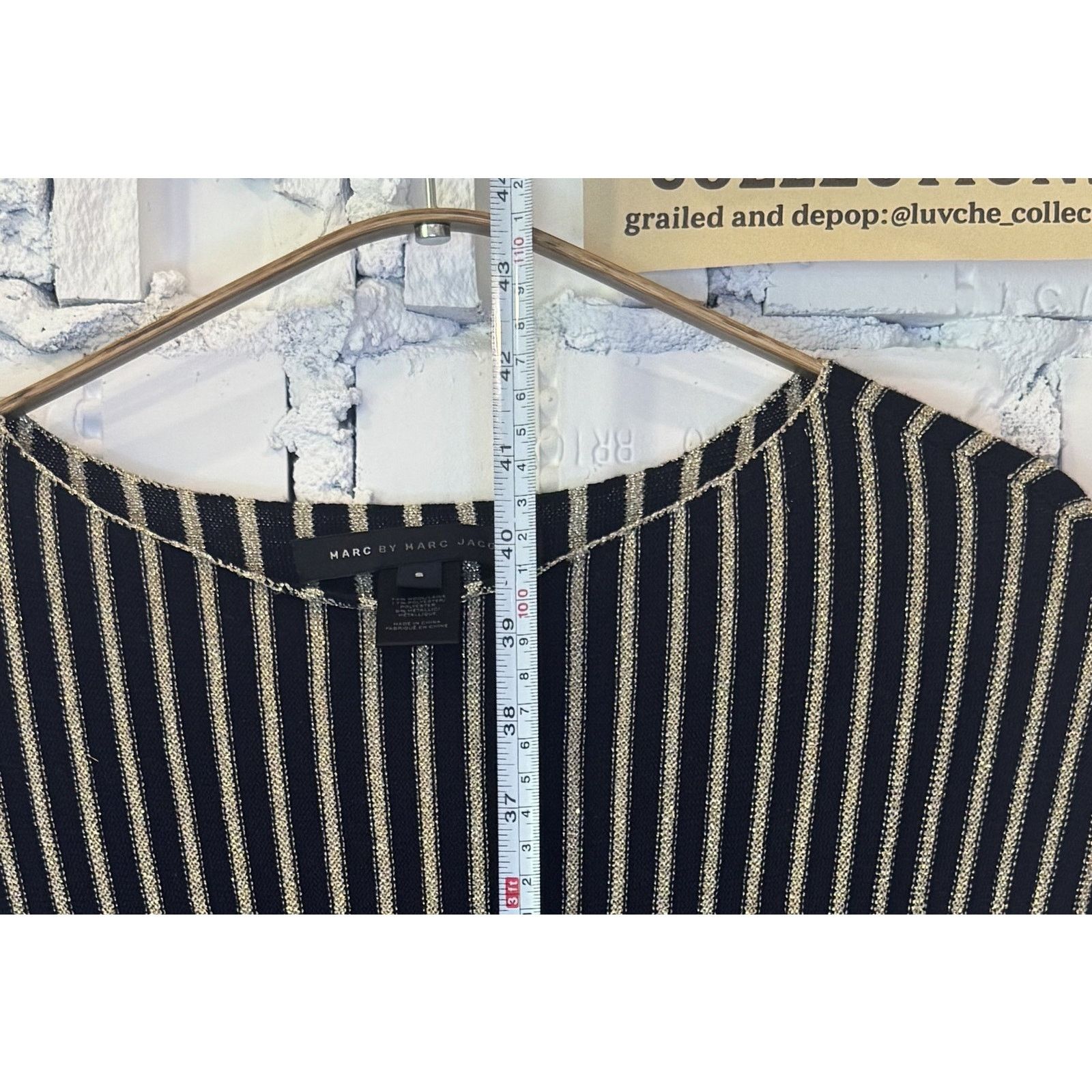 Marc by Marc Jacobs Marc Jacobs Dress Womens Small Gold Metallic Knit Wool Size S / US 4 / IT 40 - 4 Thumbnail