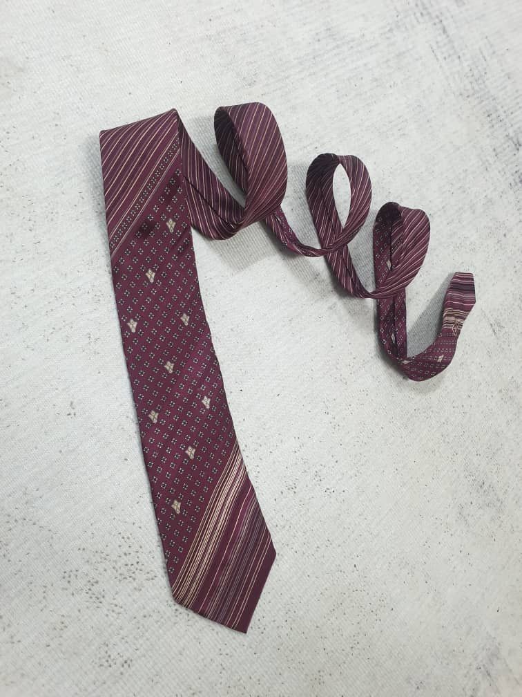 Yves Saint Laurent Yves Saint Laurent maroon Colour stripe ties Size ONE SIZE - 7 Thumbnail