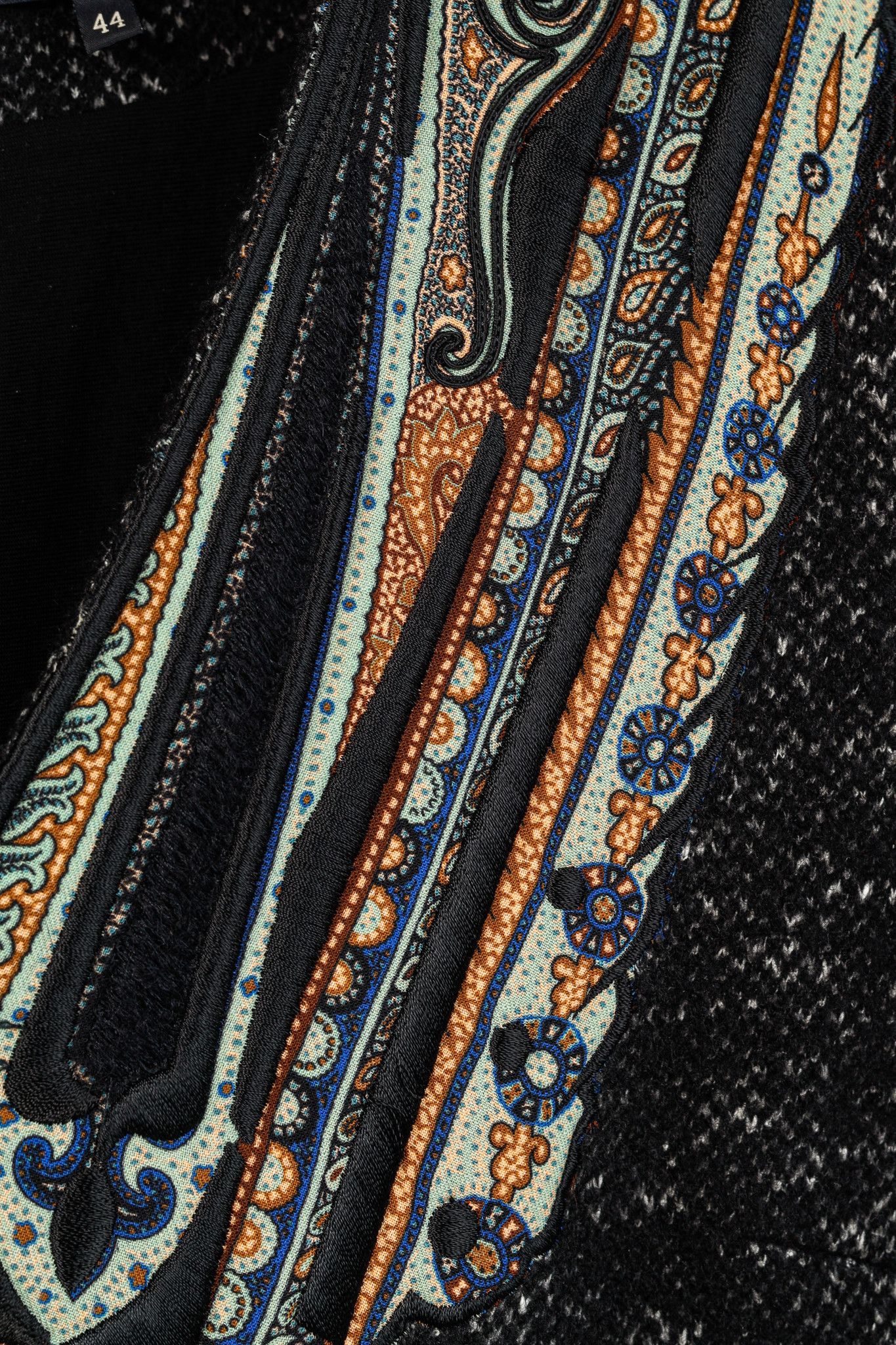 Etro Etro Black Wool Embroidered-Paisley-Bib Dress Size M / US 6-8 / IT 42-44 - 6 Thumbnail