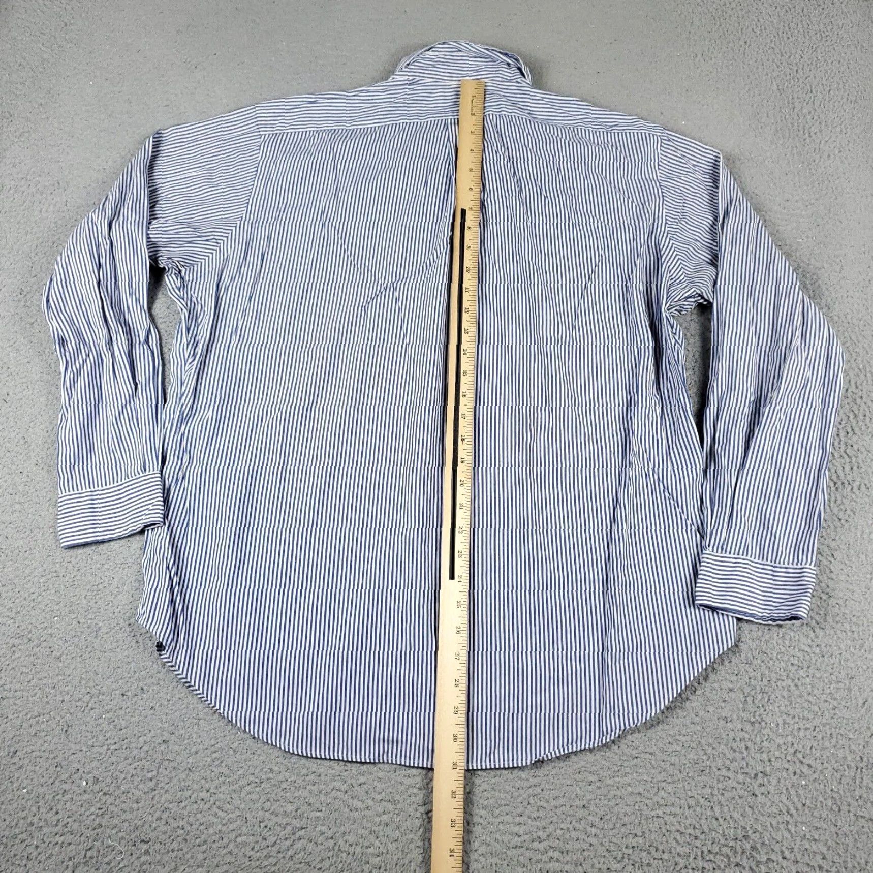 Ralph Lauren Ralph Lauren Dress Shirt Mens 16.5 Blue Striped Button-Up Long Sleeve Regular Fit Non-Iron Size 42R - 6 Thumbnail